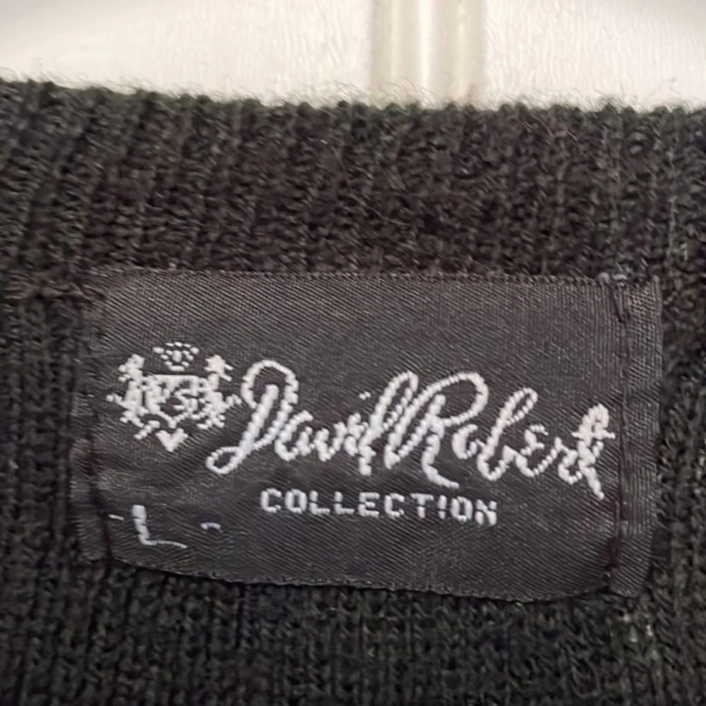 Men's Vintage David Robert Collection‎ Black Knit Vest Size Large (L)
